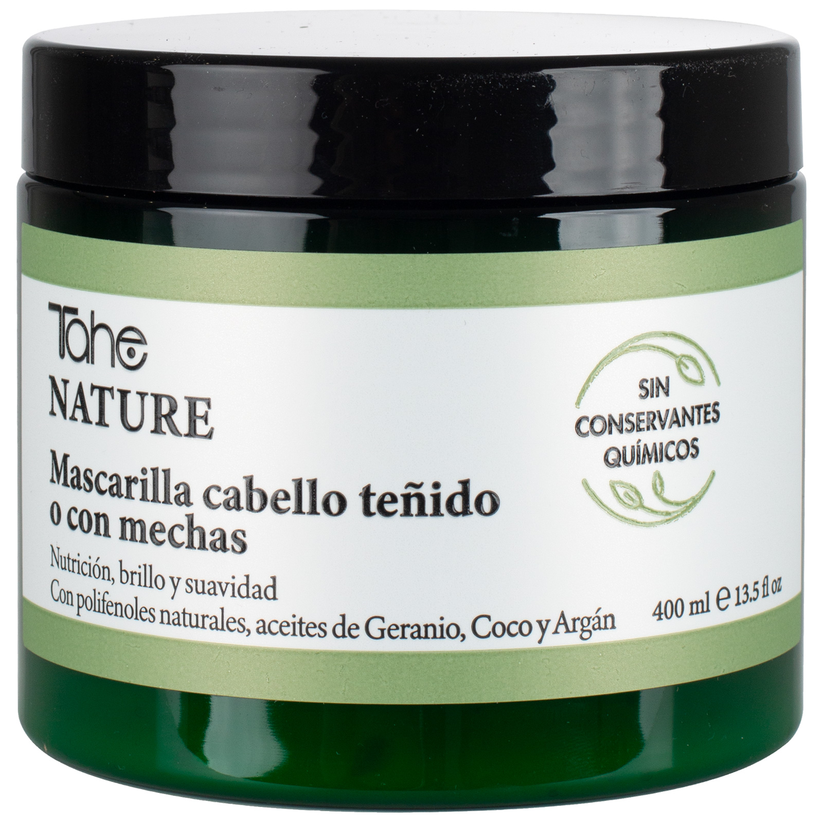 Mascarilla TAHE NATURE con Polifenoles – 400 ml | Sin Conservantes, Nutrición para Cabellos Teñidos
